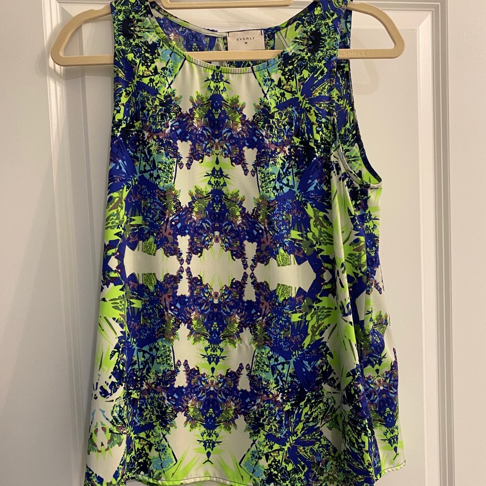 Silky bright colored tank.